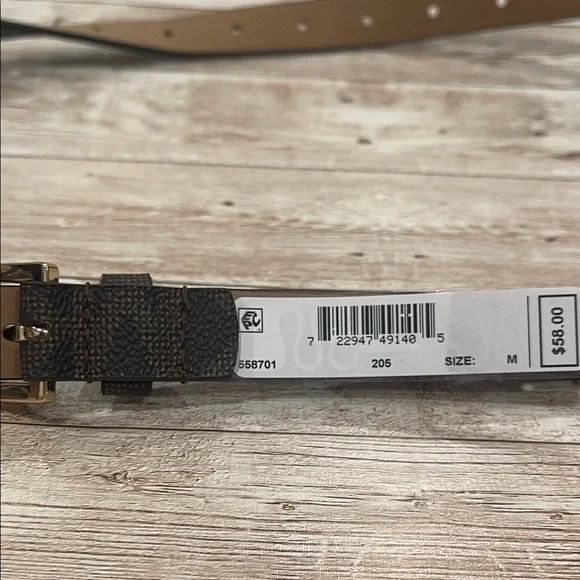 Michael Kors Brown‎ Monogram Belt with Gold Buckle NWT Retails $58 - Picture 6 of 6